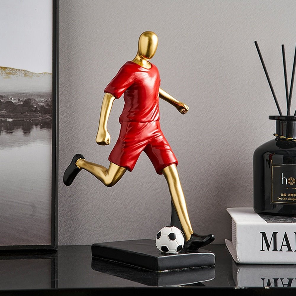 Hom & Ember – Elegant Abstract Footballer Sculpture in Polished Resin for a Contemporary Touch - Hom & Ember