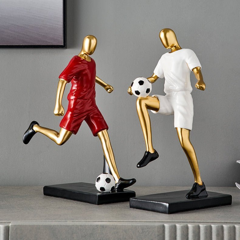 Hom & Ember – Elegant Abstract Footballer Sculpture in Polished Resin for a Contemporary Touch - Hom & Ember