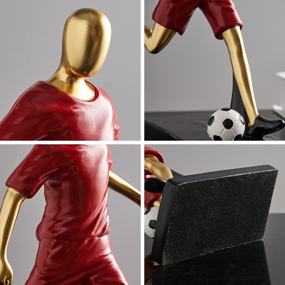 Hom & Ember – Elegant Abstract Footballer Sculpture in Polished Resin for a Contemporary Touch - Hom & Ember