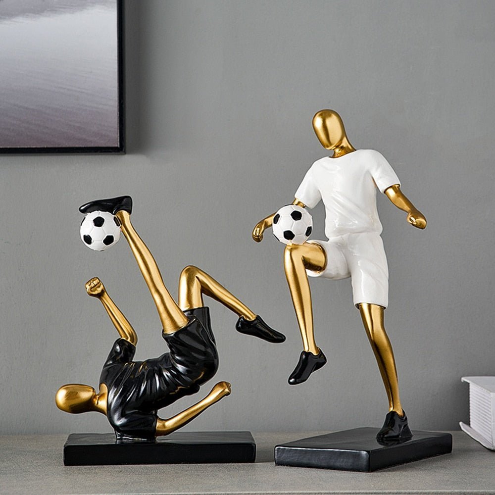 Hom & Ember – Elegant Abstract Footballer Sculpture in Polished Resin for a Contemporary Touch - Hom & Ember