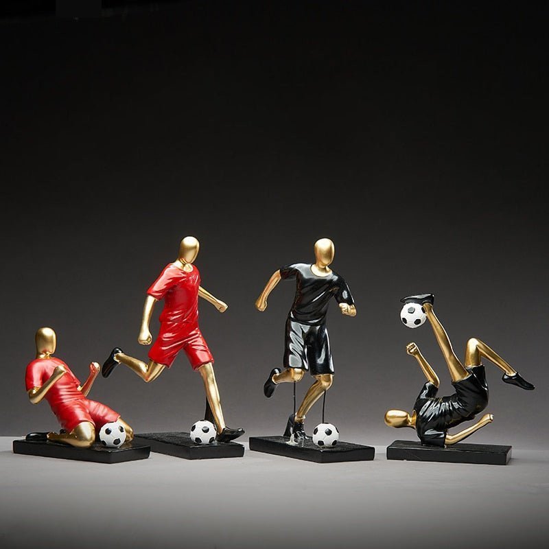 Hom & Ember – Elegant Abstract Footballer Sculpture in Polished Resin for a Contemporary Touch - Hom & Ember