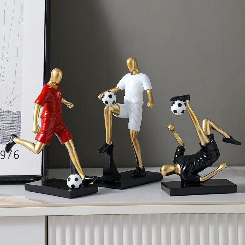 Hom & Ember – Elegant Abstract Footballer Sculpture in Polished Resin for a Contemporary Touch - Hom & Ember
