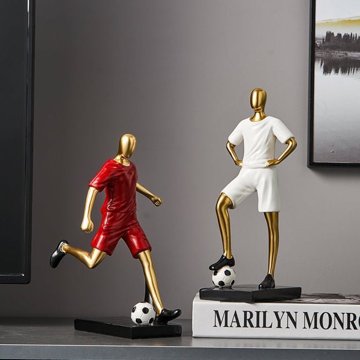 Hom & Ember – Elegant Abstract Footballer Sculpture in Polished Resin for a Contemporary Touch - Hom & Ember