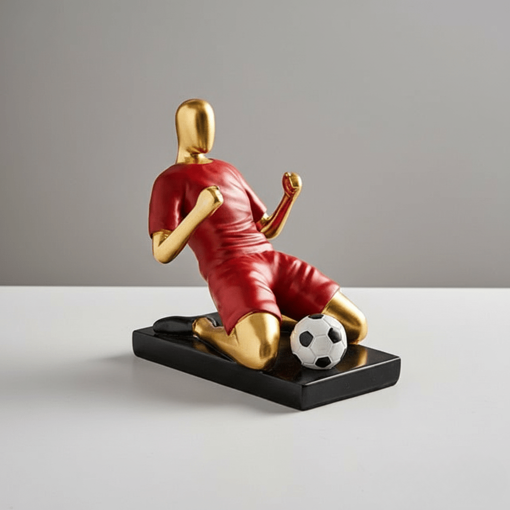 Hom & Ember – Elegant Abstract Footballer Sculpture in Polished Resin for a Contemporary Touch - Hom & Ember