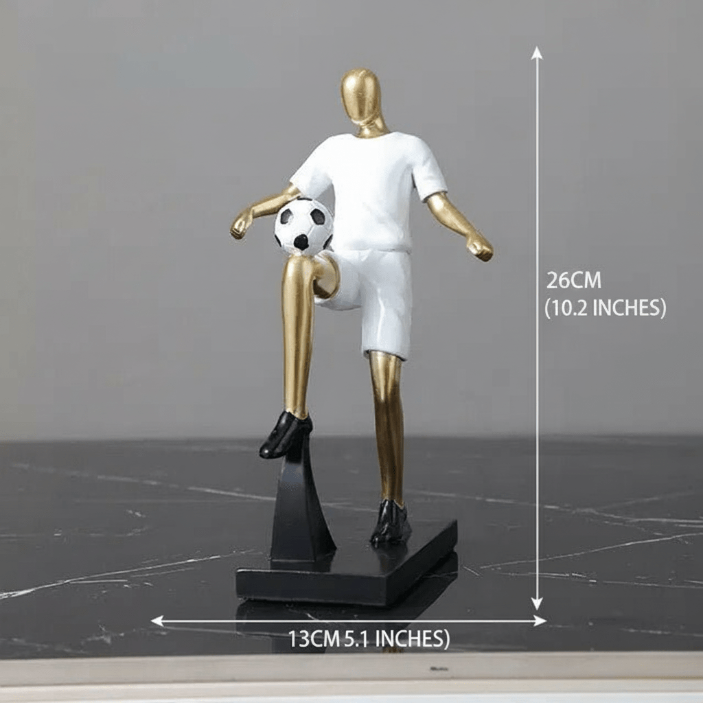 Hom & Ember – Elegant Abstract Footballer Sculpture in Polished Resin for a Contemporary Touch - Hom & Ember
