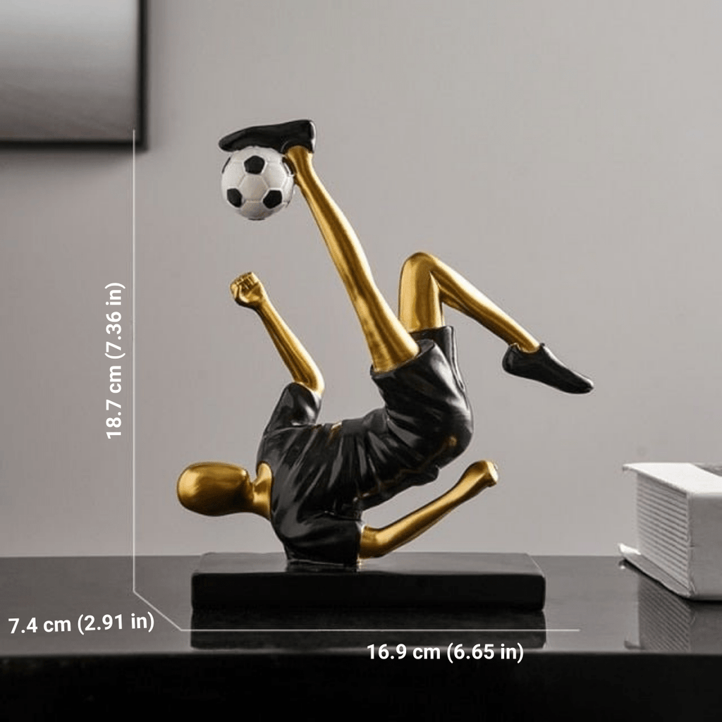 Hom & Ember – Elegant Abstract Footballer Sculpture in Polished Resin for a Contemporary Touch - Hom & Ember