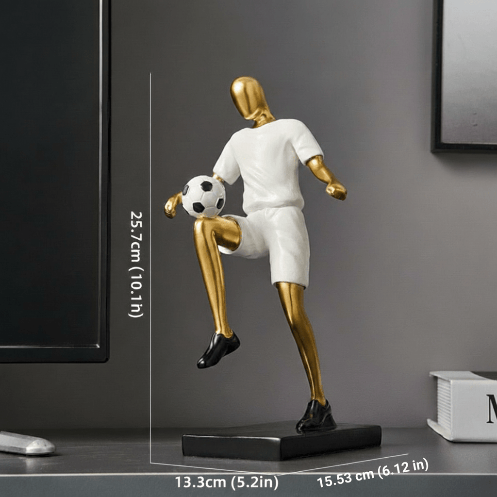 Hom & Ember – Elegant Abstract Footballer Sculpture in Polished Resin for a Contemporary Touch - Hom & Ember