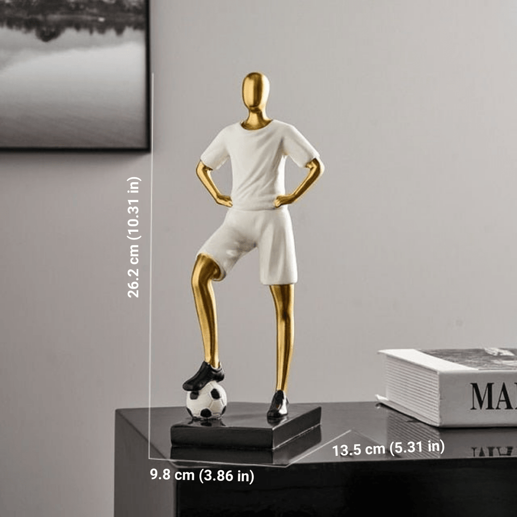 Hom & Ember – Elegant Abstract Footballer Sculpture in Polished Resin for a Contemporary Touch - Hom & Ember