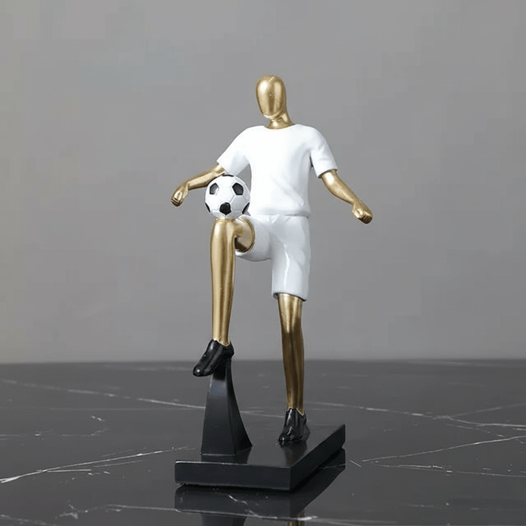 Hom & Ember – Elegant Abstract Footballer Sculpture in Polished Resin for a Contemporary Touch - Hom & Ember