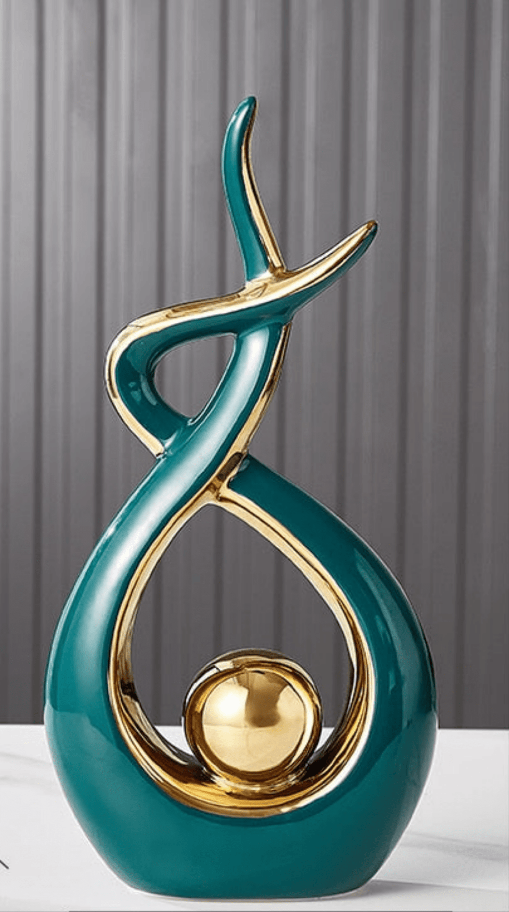 Hom & Ember – Elegant Abstract Golden Ceramic Sculpture for a Serene Ambiance - Hom & Ember