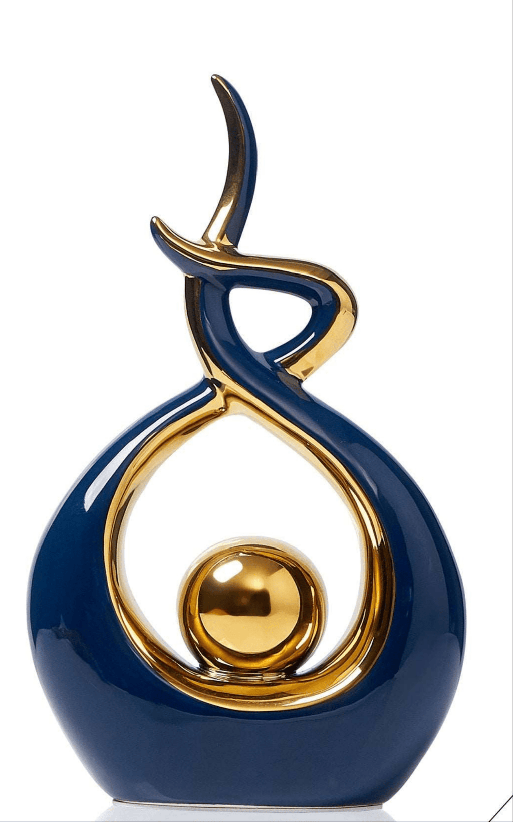 Hom & Ember – Elegant Abstract Golden Ceramic Sculpture for a Serene Ambiance - Hom & Ember