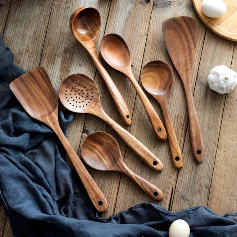 Hom & Ember – Elegant Acacia Wood Kitchen Cooking Utensils Collection for a Serene Culinary Experience - Hom & Ember