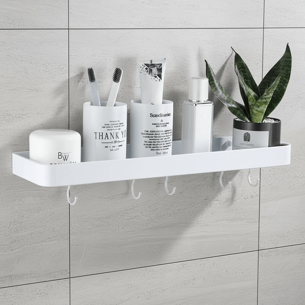 Hom & Ember – Elegant Aluminium Wall Shelf for Chic Bathrooms for a Stylish Atmosphere - Hom & Ember