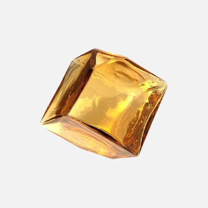 Hom & Ember – Elegant Amber Glass Cube Vase for Stylish Interiors, Infusing Warmth and Sophistication - Hom & Ember