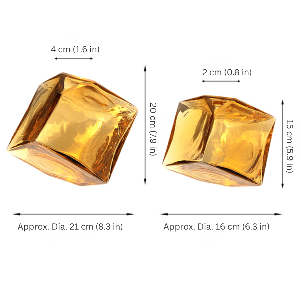 Hom & Ember – Elegant Amber Glass Cube Vase for Stylish Interiors, Infusing Warmth and Sophistication - Hom & Ember