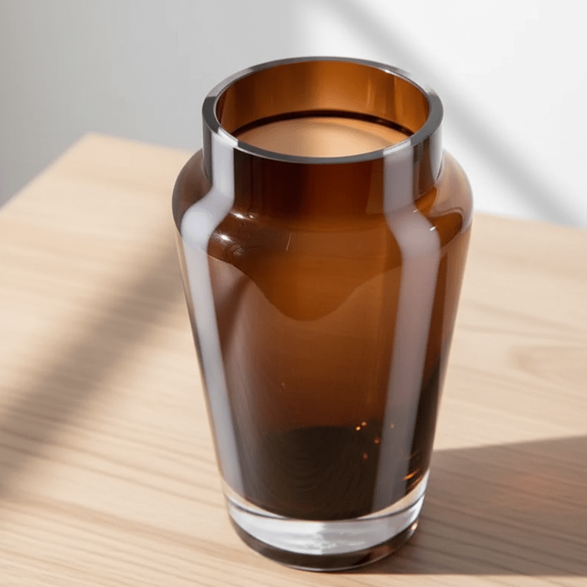 Hom & Ember – Elegant Amber Glass Prism Vase for Chic Living Spaces with Timeless Charm - Hom & Ember