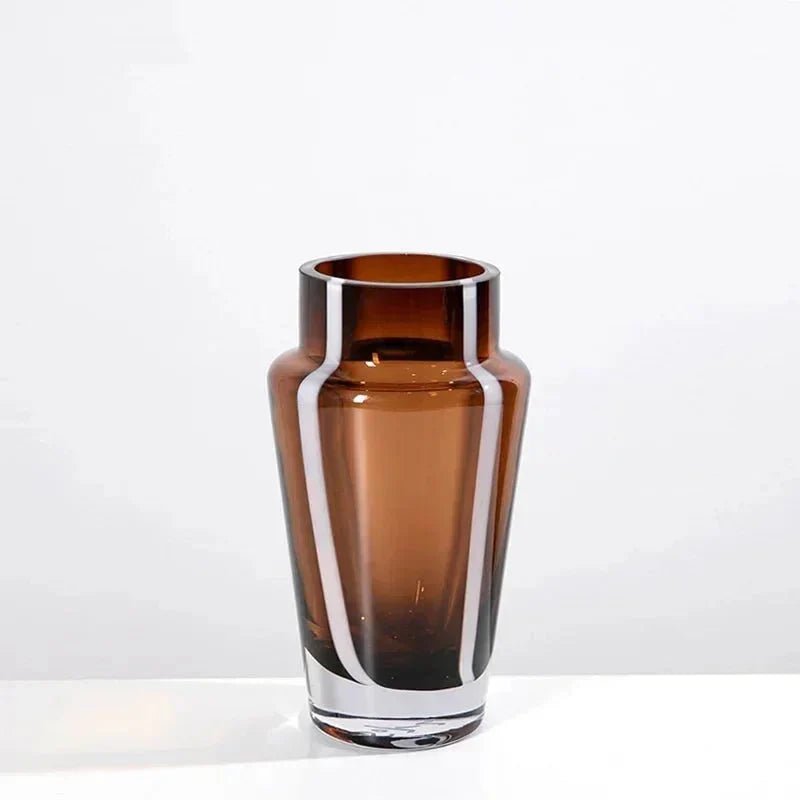 Hom & Ember – Elegant Amber Glass Prism Vase for Chic Living Spaces with Timeless Charm - Hom & Ember