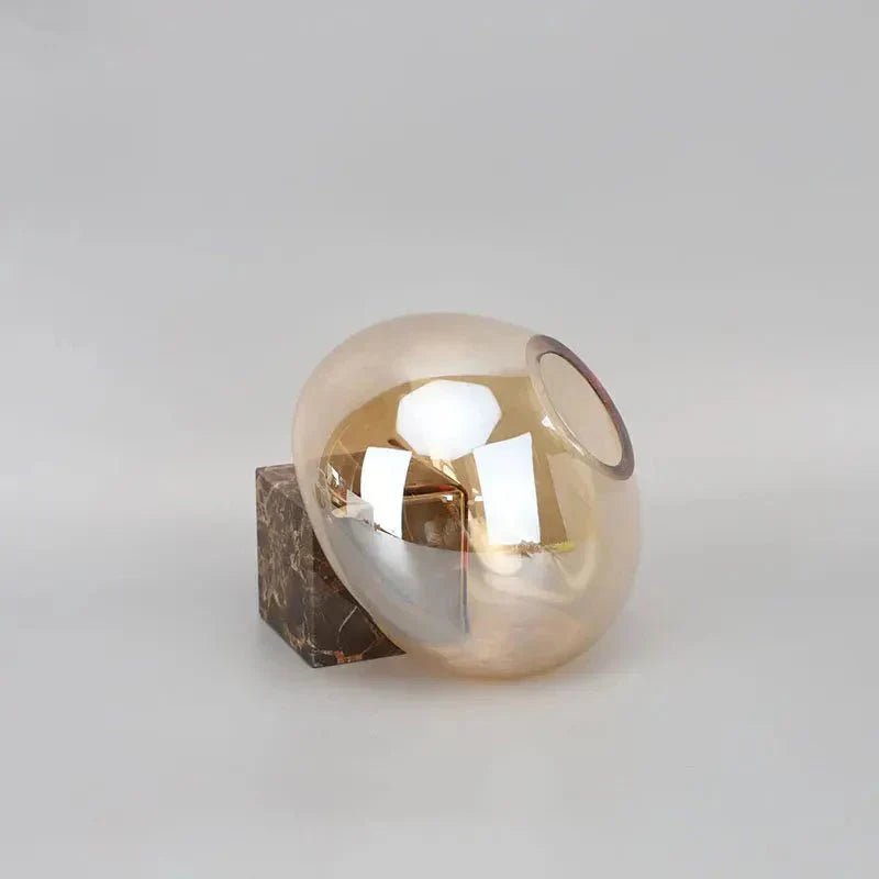 Hom & Ember – Elegant Amber Glass Sphere Vase for Stylish Interiors and Luxurious Aesthetic - Hom & Ember