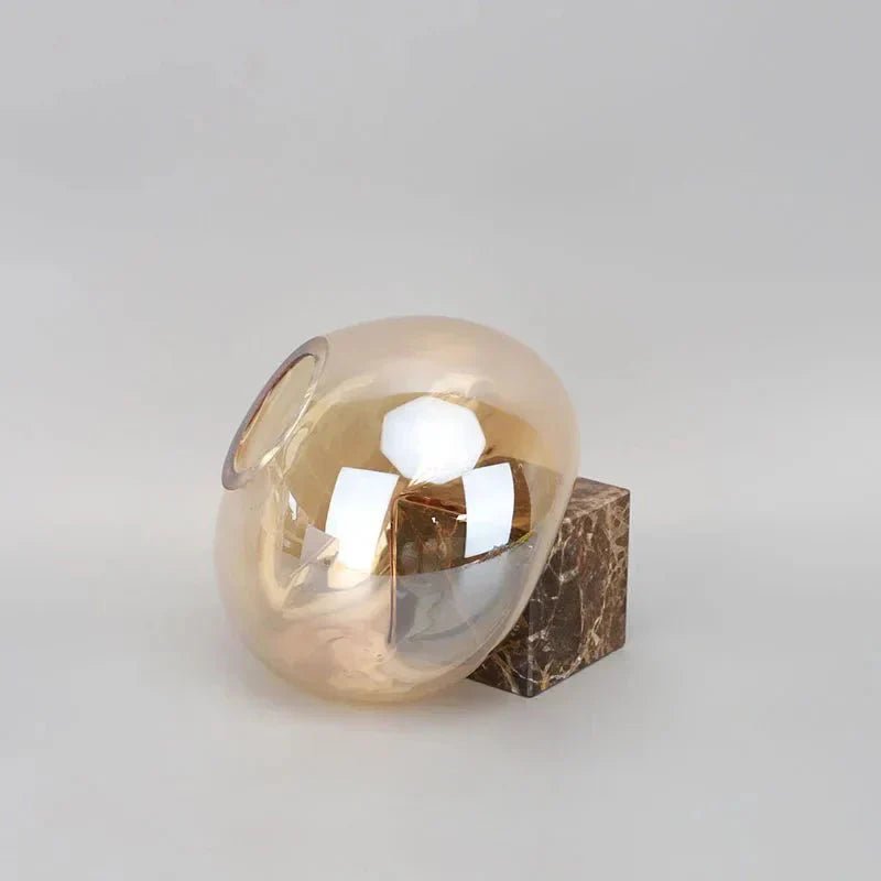 Hom & Ember – Elegant Amber Glass Sphere Vase for Stylish Interiors and Luxurious Aesthetic - Hom & Ember