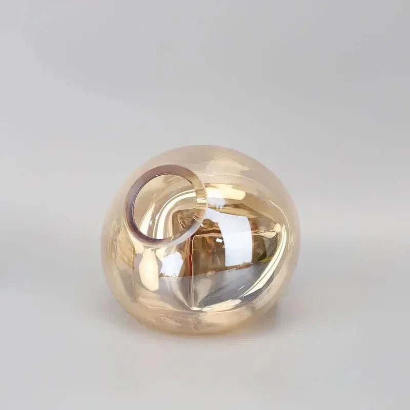 Hom & Ember – Elegant Amber Glass Sphere Vase for Stylish Interiors and Luxurious Aesthetic - Hom & Ember