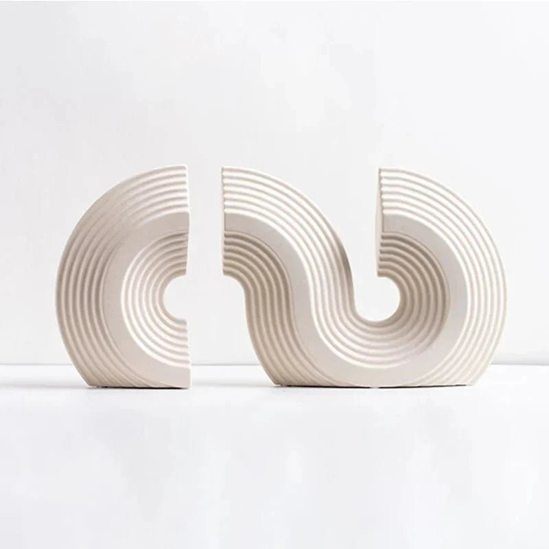 Hom & Ember – Elegant Arch - Shaped Bookends in Chic Marble for a Stylish Touch - Hom & Ember