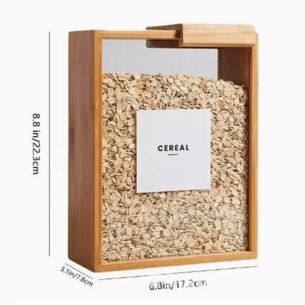 Hom & Ember – Elegant Bamboo Cereal Dispenser for a Sophisticated Culinary Space - Hom & Ember