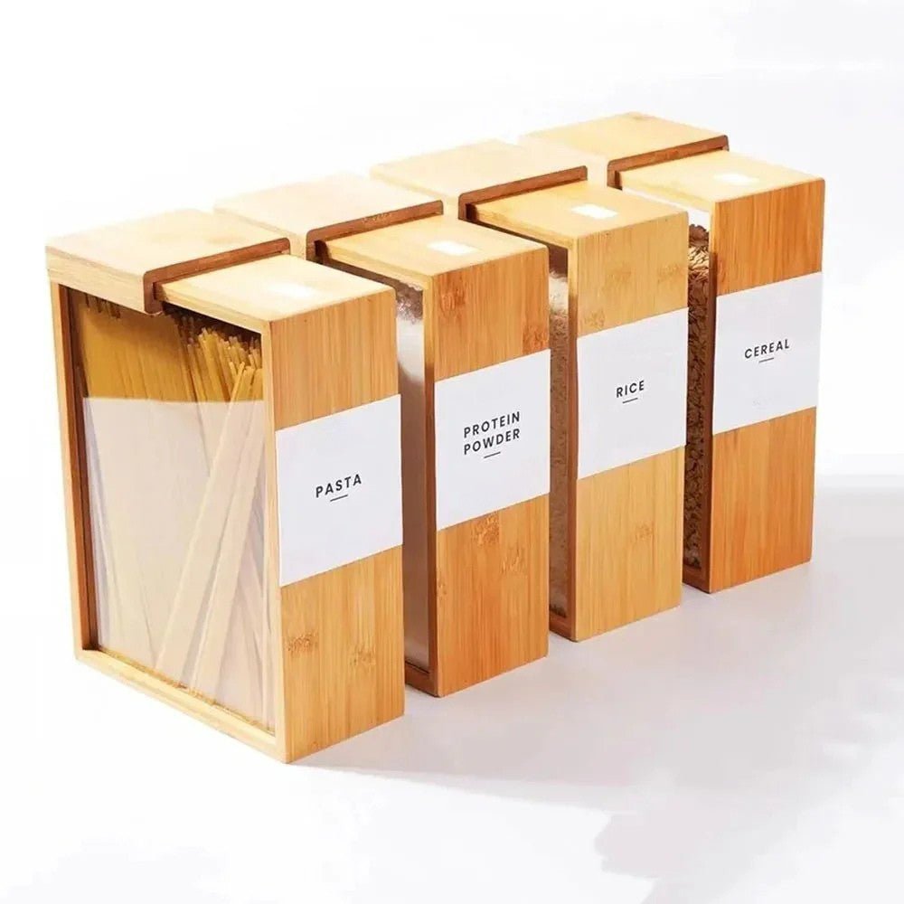 Hom & Ember – Elegant Bamboo Cereal Dispenser for a Sophisticated Culinary Space - Hom & Ember