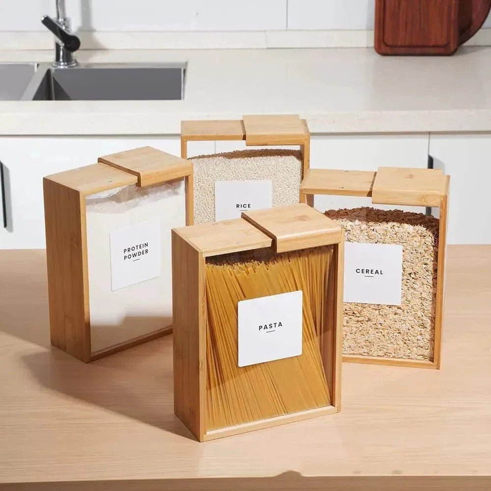 Hom & Ember – Elegant Bamboo Cereal Dispenser for a Sophisticated Culinary Space - Hom & Ember