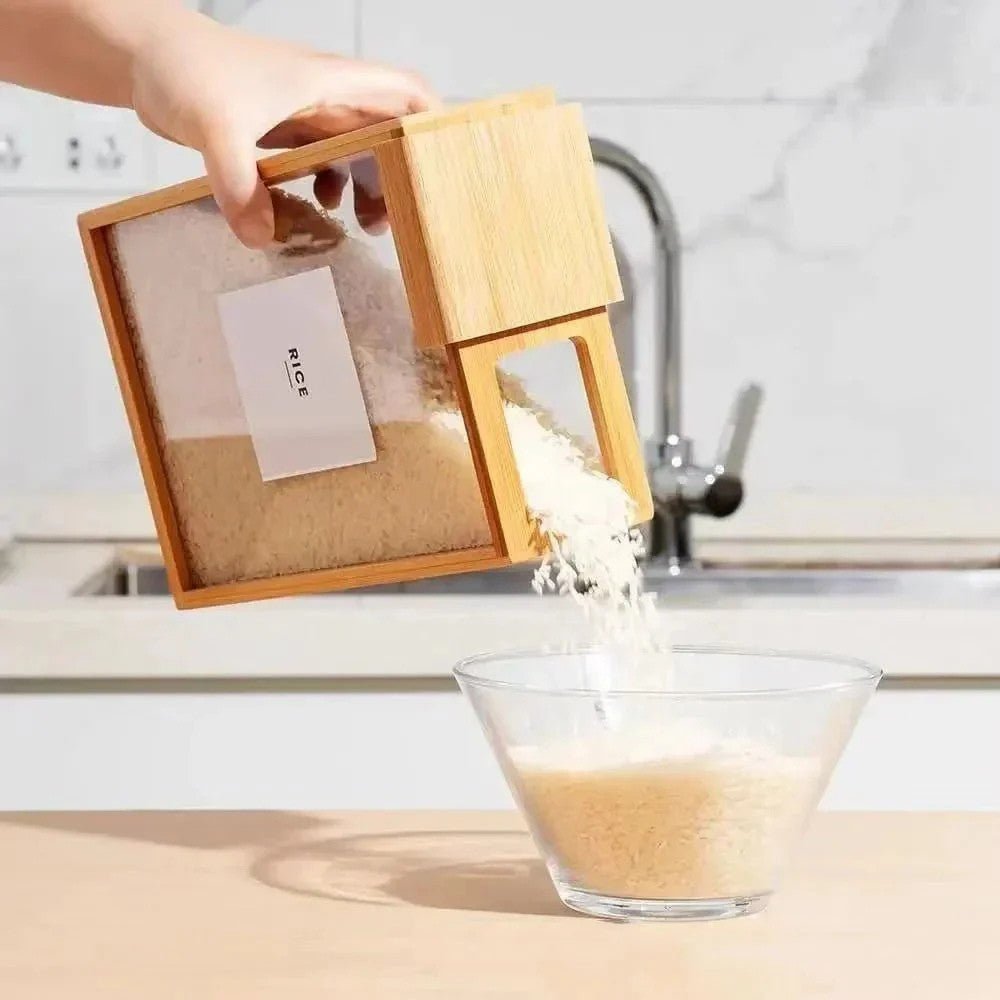 Hom & Ember – Elegant Bamboo Cereal Dispenser for a Sophisticated Culinary Space - Hom & Ember