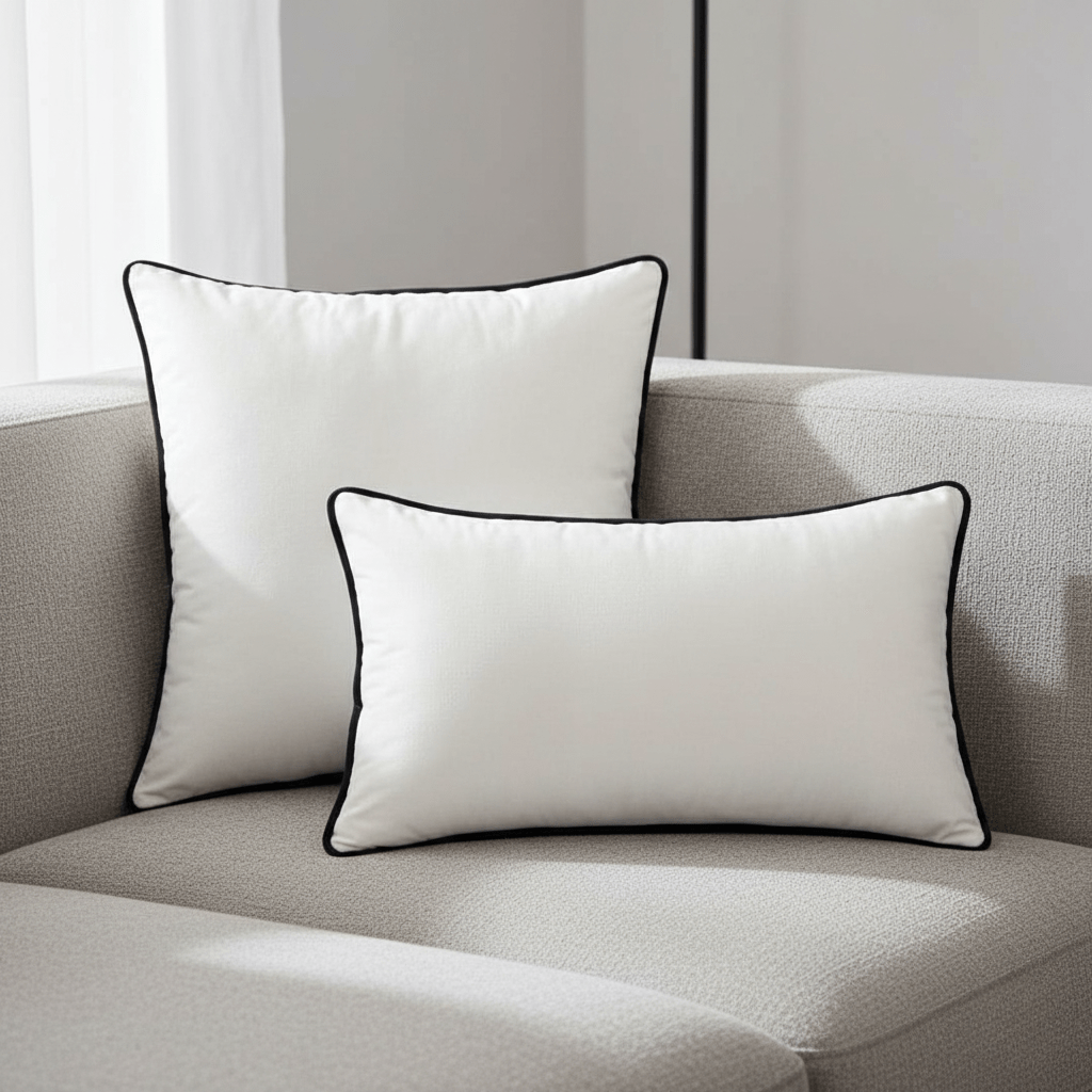 Hom & Ember – Elegant Black and White Velvet Cushion Cover for Contemporary Living Spaces - Hom & Ember