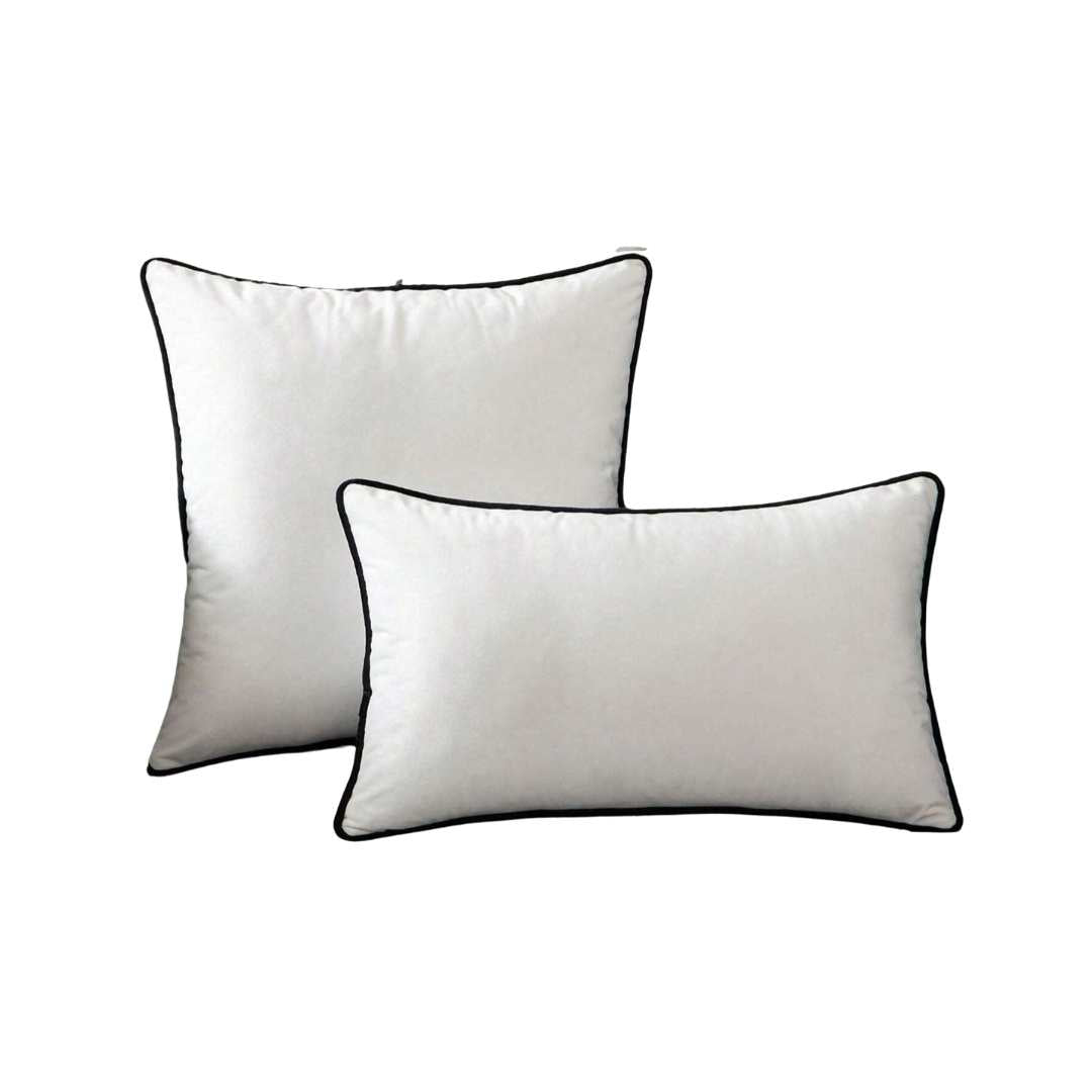 Hom & Ember – Elegant Black and White Velvet Cushion Cover for Contemporary Living Spaces - Hom & Ember
