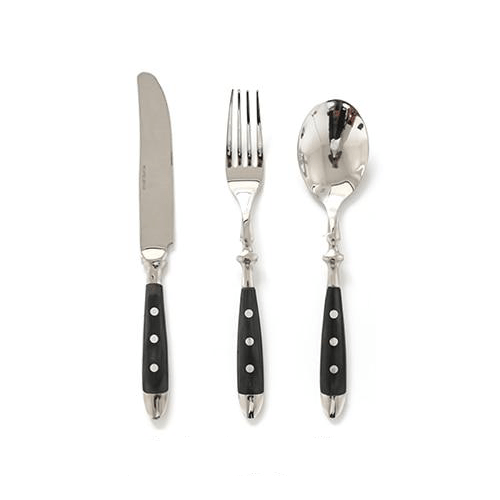 Hom & Ember – Elegant Black Stainless Steel Cutlery Set for a Sophisticated Dining Experience - Hom & Ember