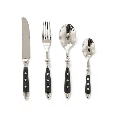 Hom & Ember – Elegant Black Stainless Steel Cutlery Set for a Sophisticated Dining Experience - Hom & Ember