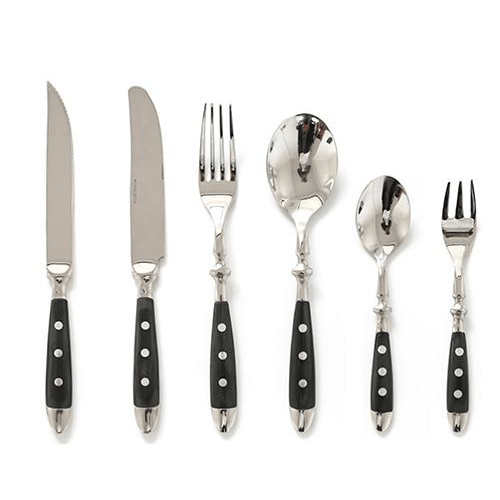 Hom & Ember – Elegant Black Stainless Steel Cutlery Set for a Sophisticated Dining Experience - Hom & Ember