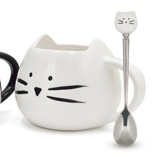 Hom & Ember – Elegant Cat - Themed Porcelain Mug for a Perfect and Cozy Tea Time - Hom & Ember