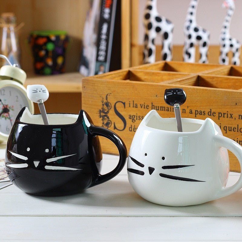 Hom & Ember – Elegant Cat - Themed Porcelain Mug for a Perfect and Cozy Tea Time - Hom & Ember