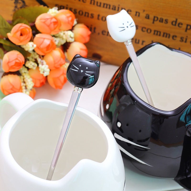 Hom & Ember – Elegant Cat - Themed Porcelain Mug for a Perfect and Cozy Tea Time - Hom & Ember
