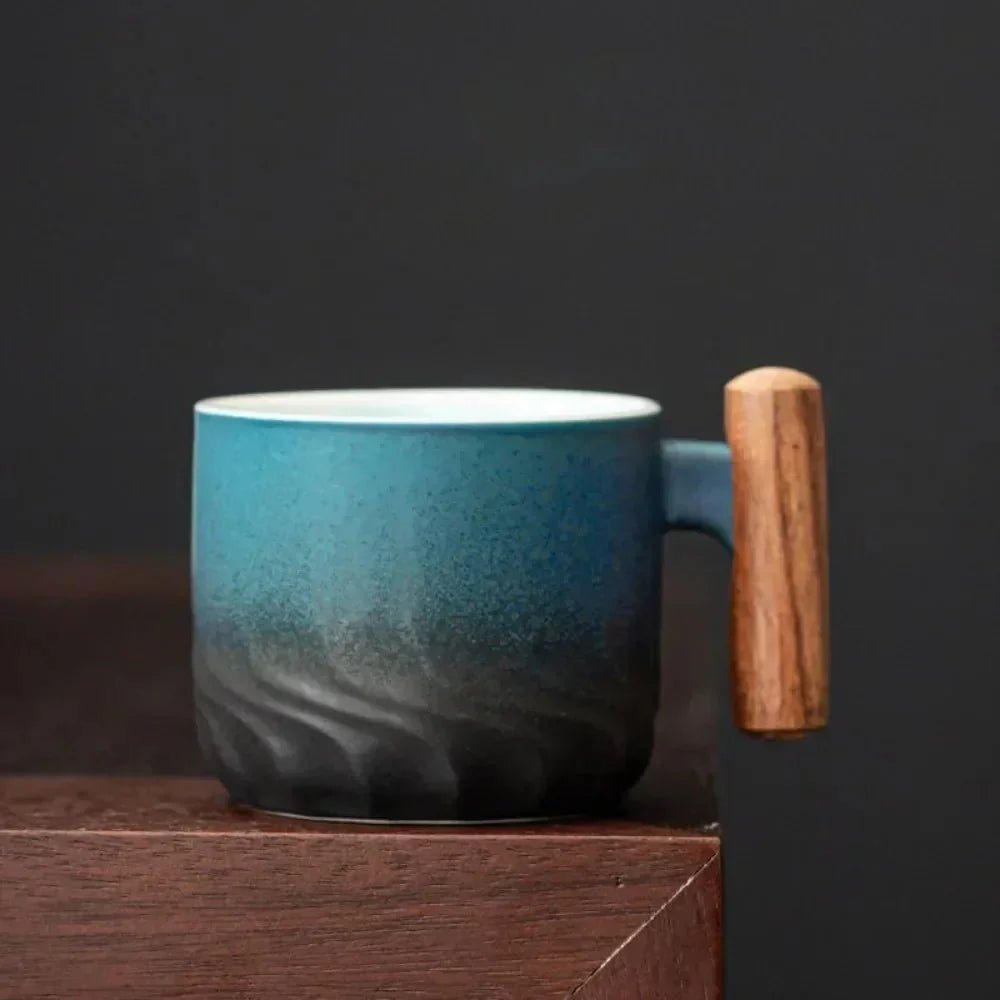 Hom & Ember – Elegant Ceramic Espresso Cups with Chic Wooden Handles for a Refined Coffee Experience - Hom & Ember