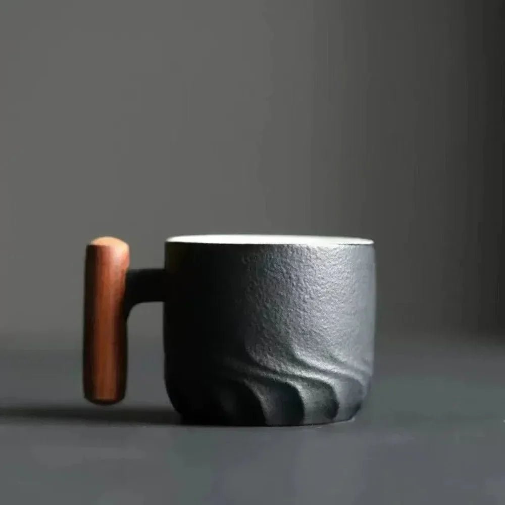 Hom & Ember – Elegant Ceramic Espresso Cups with Chic Wooden Handles for a Refined Coffee Experience - Hom & Ember