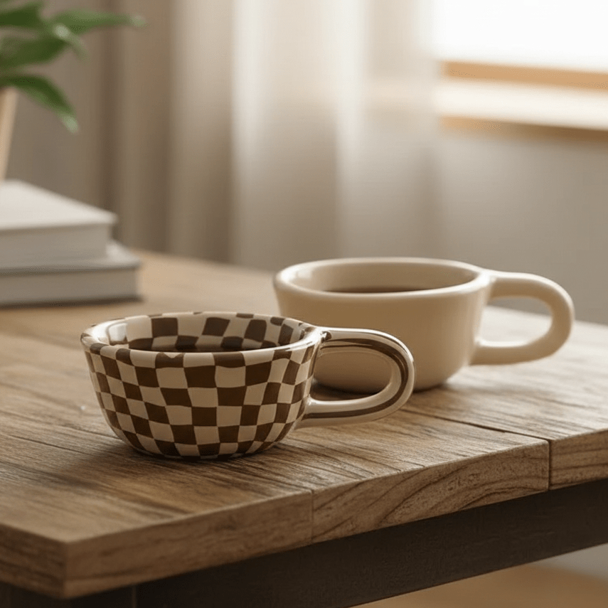 Hom & Ember – Elegant Ceramic Mug in Stylish Earthy Tones, Perfect for a Serene Ambiance - Hom & Ember