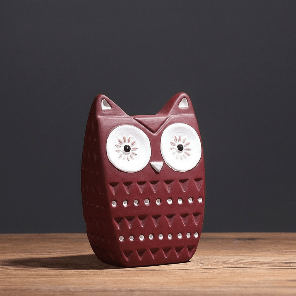 Hom & Ember – Elegant Ceramic Owl Sculpture in Soft Neutrals for a Serene Ambiance - Hom & Ember