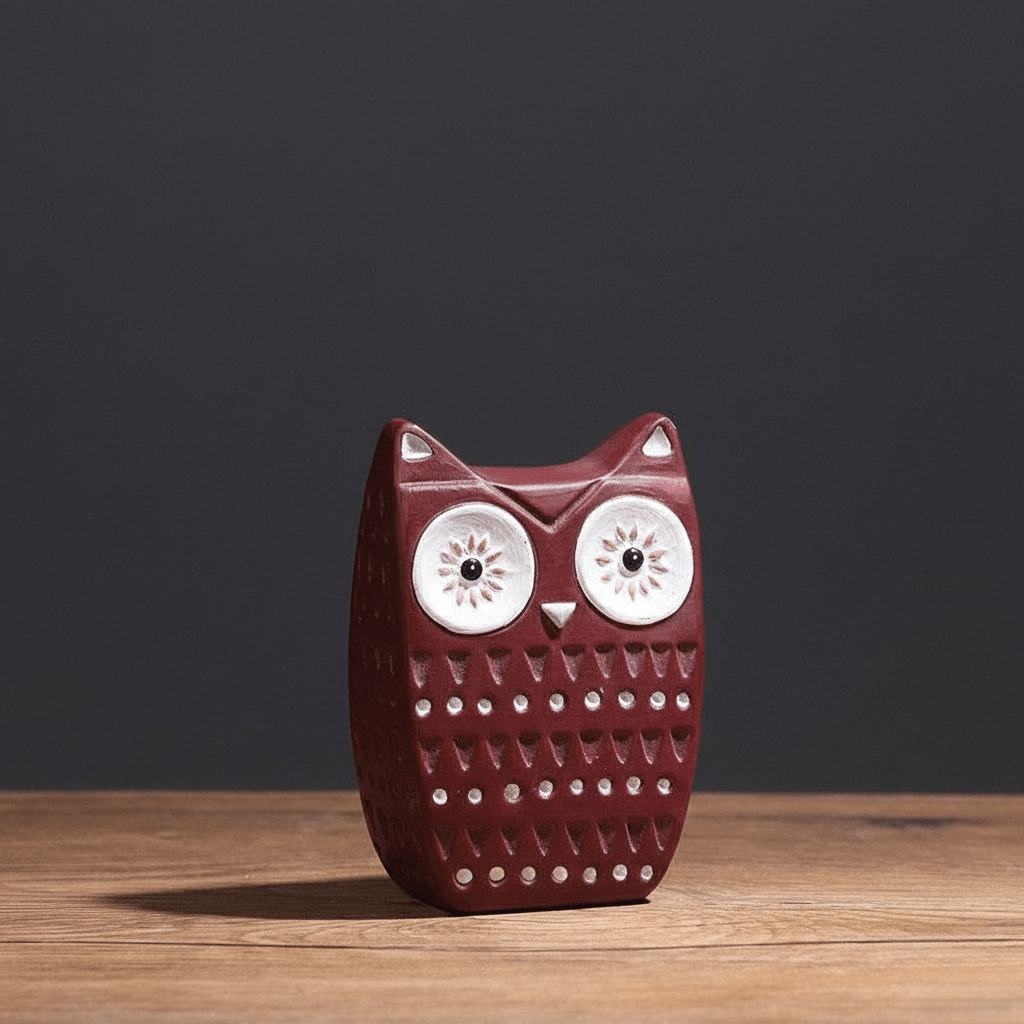 Hom & Ember – Elegant Ceramic Owl Sculpture in Soft Neutrals for a Serene Ambiance - Hom & Ember