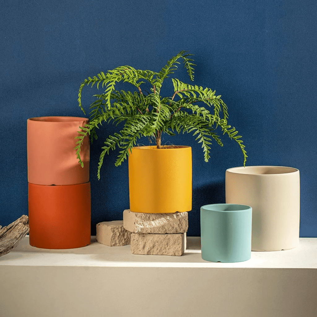 Hom & Ember – Elegant Ceramic Planter with Matching Saucer for a Serene Ambiance - Hom & Ember