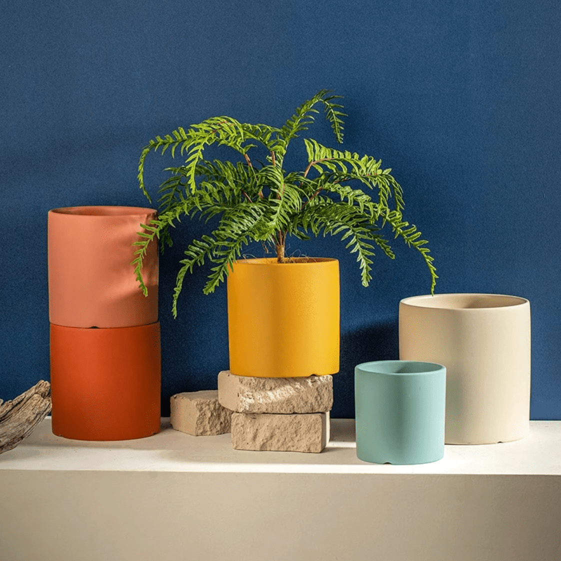 Hom & Ember – Elegant Ceramic Planter with Matching Saucer for a Serene Ambiance - Hom & Ember