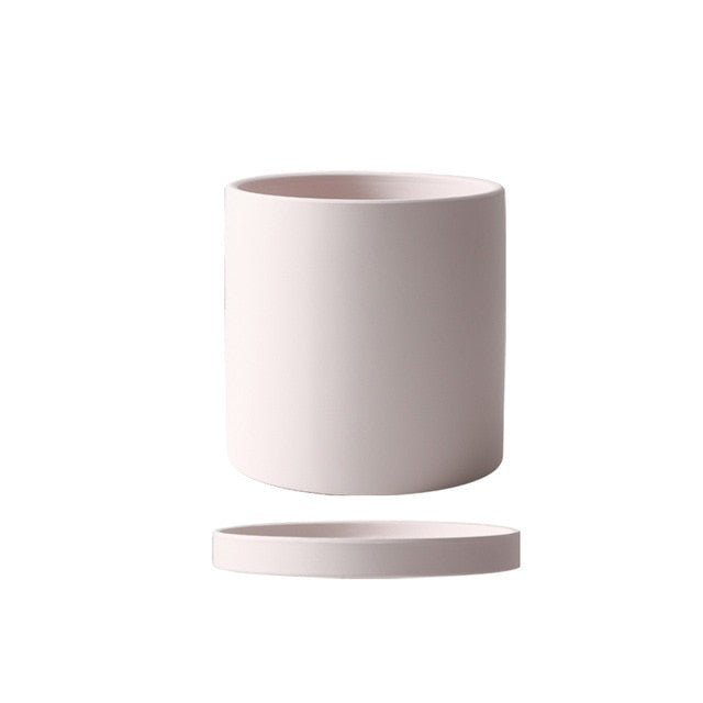 Hom & Ember – Elegant Ceramic Planter with Matching Saucer for a Serene Ambiance - Hom & Ember