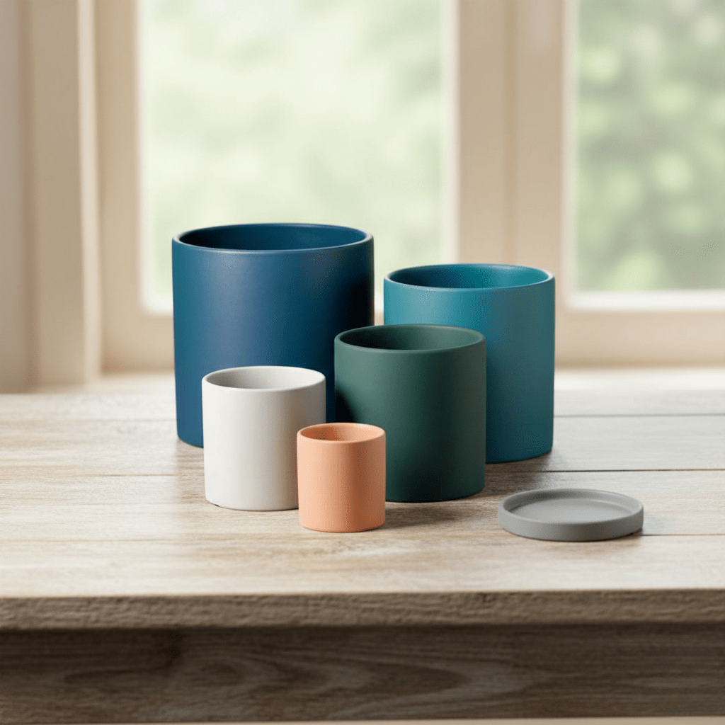 Hom & Ember – Elegant Ceramic Planter with Matching Saucer for a Serene Ambiance - Hom & Ember