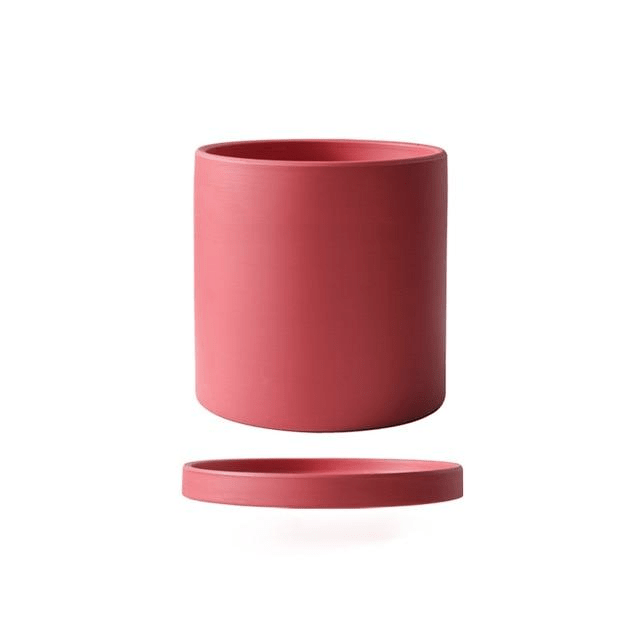 Hom & Ember – Elegant Ceramic Planter with Matching Saucer for a Serene Ambiance - Hom & Ember