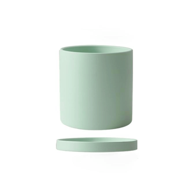 Hom & Ember – Elegant Ceramic Planter with Matching Saucer for a Serene Ambiance - Hom & Ember