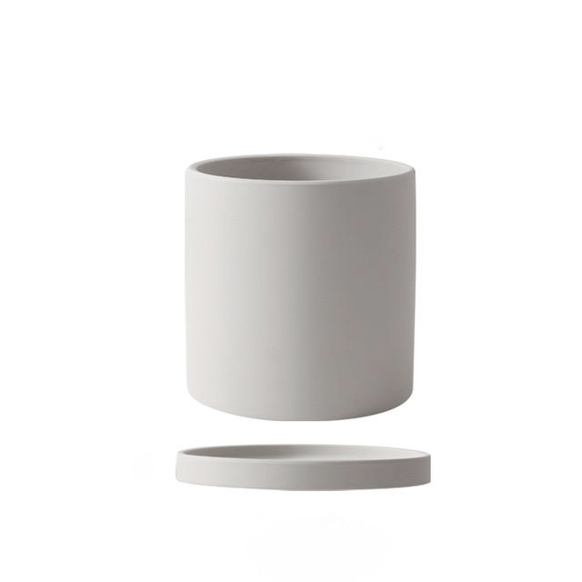 Hom & Ember – Elegant Ceramic Planter with Matching Saucer for a Serene Ambiance - Hom & Ember