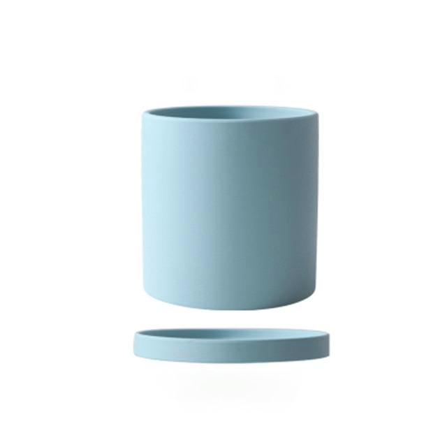 Hom & Ember – Elegant Ceramic Planter with Matching Saucer for a Serene Ambiance - Hom & Ember